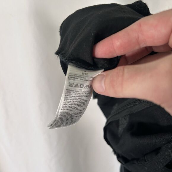 Gap Linen Blend Jump Suit Women's 8 Black Zip Back Sleeveless No Belt Wide Leg - Picture 12 of 12